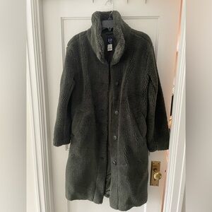 GAP Women's Dark Green Teddy Jacket